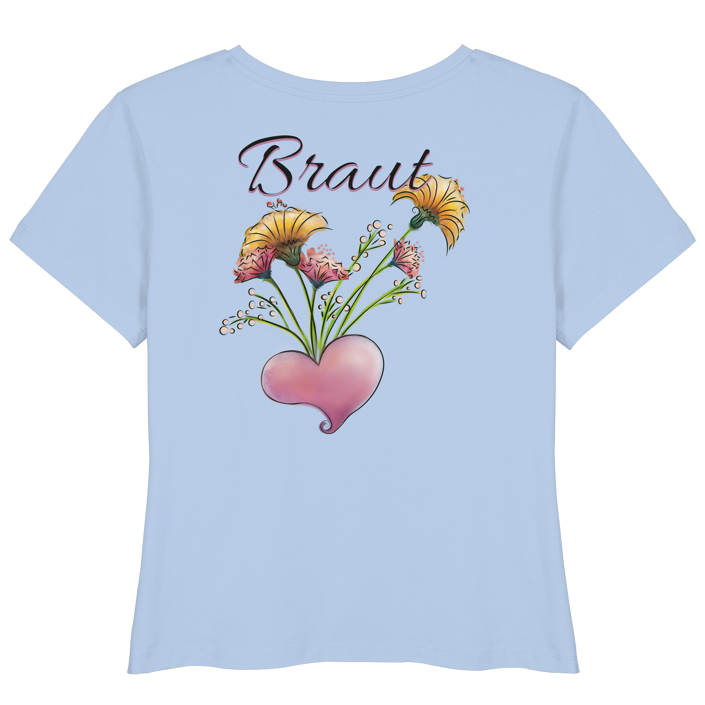 Personalisiertes Braut-Shirt Flowers - Womens Organic Lightweight T-Shirt