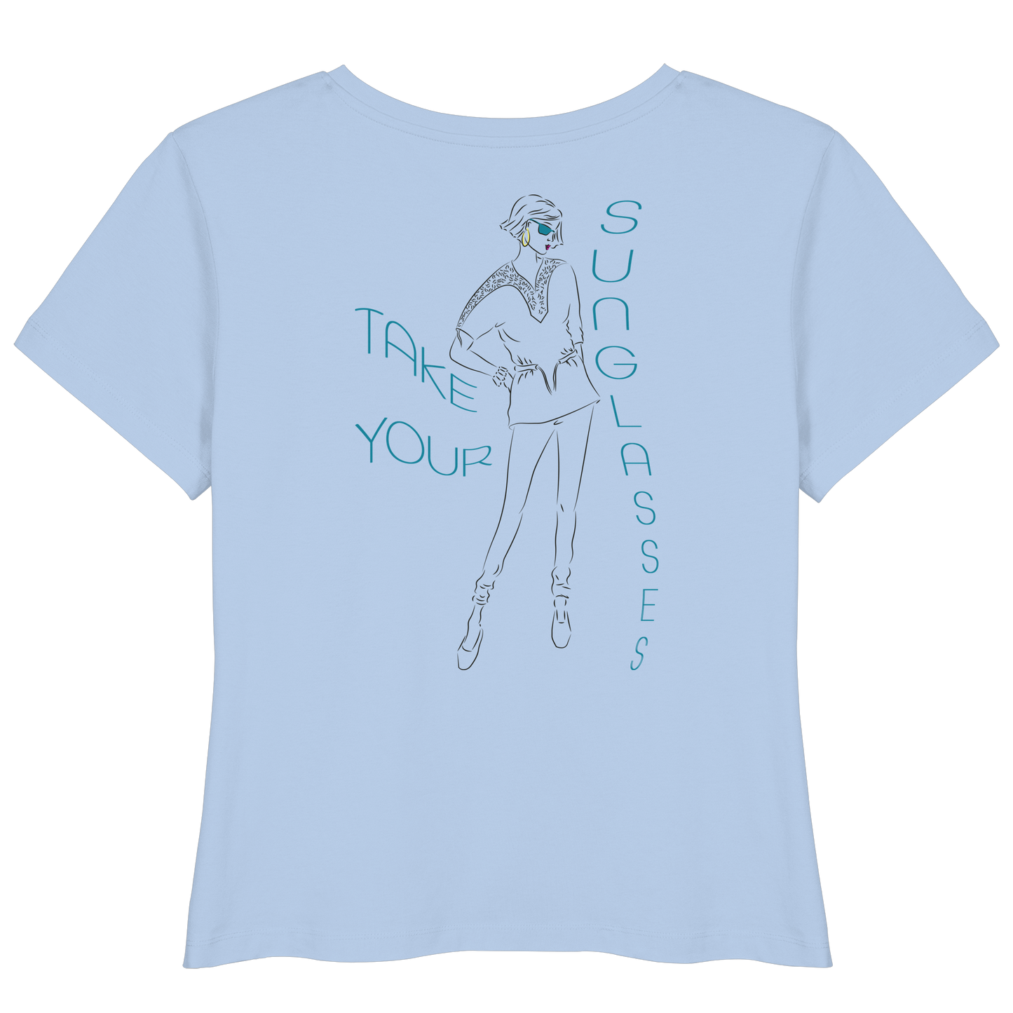 Backside Print - Take your sunglasses - Womens Organic Lightweight T-Shirt