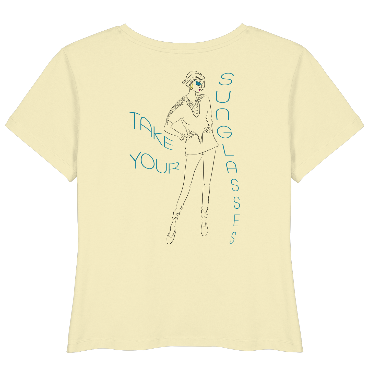 Backside Print - Take your sunglasses - Womens Organic Lightweight T-Shirt