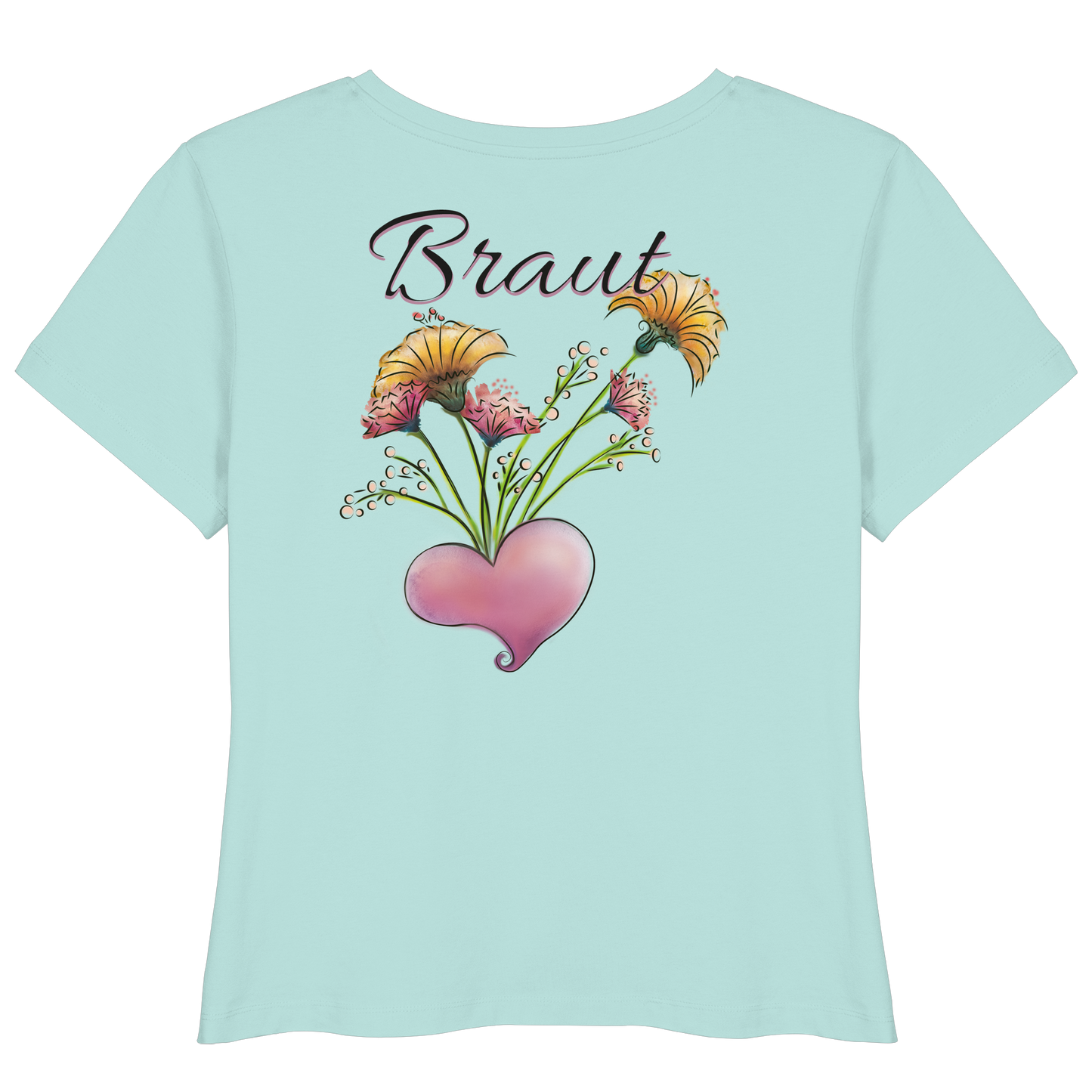 Personalisiertes Braut-Shirt Flowers - Womens Organic Lightweight T-Shirt
