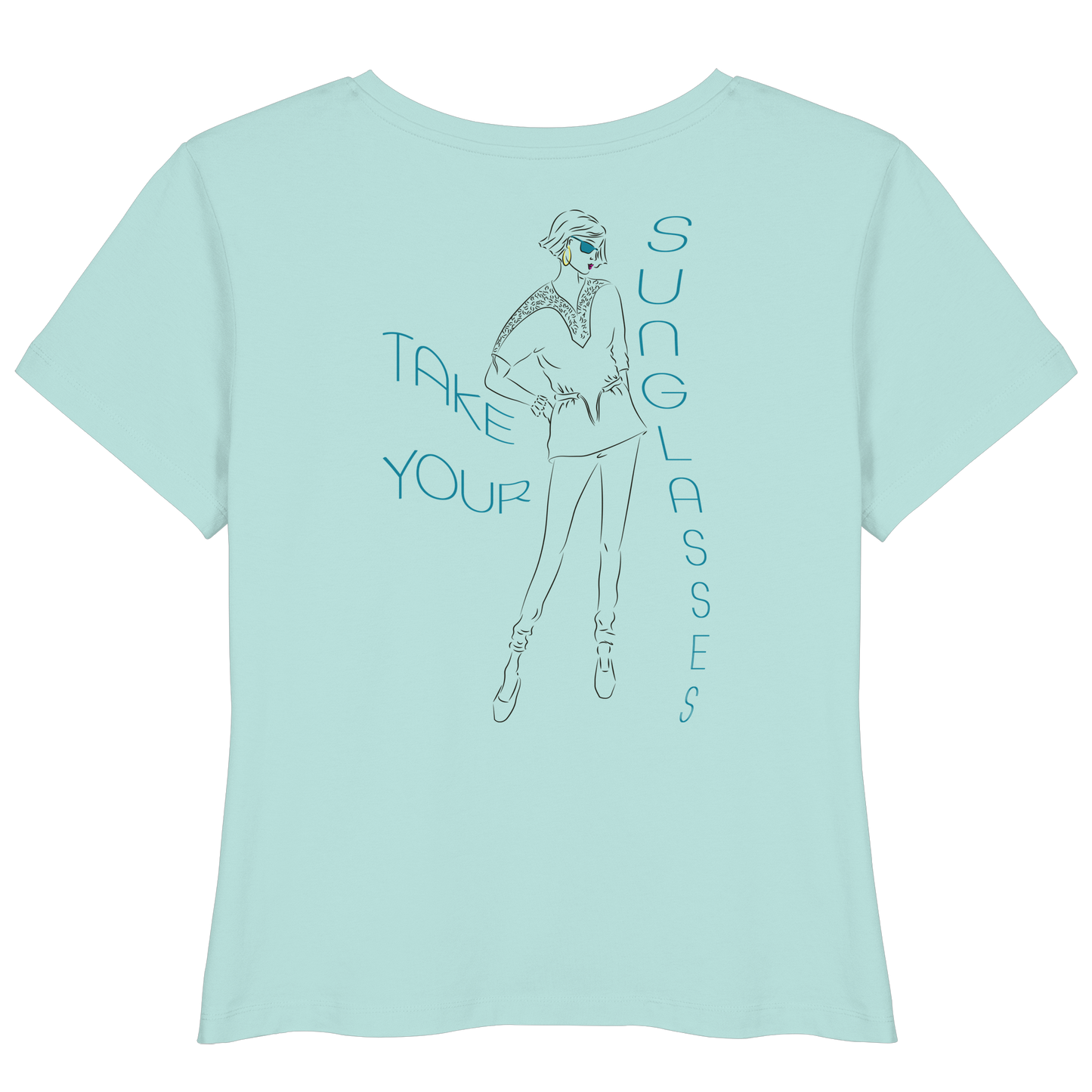 Backside Print - Take your sunglasses - Womens Organic Lightweight T-Shirt