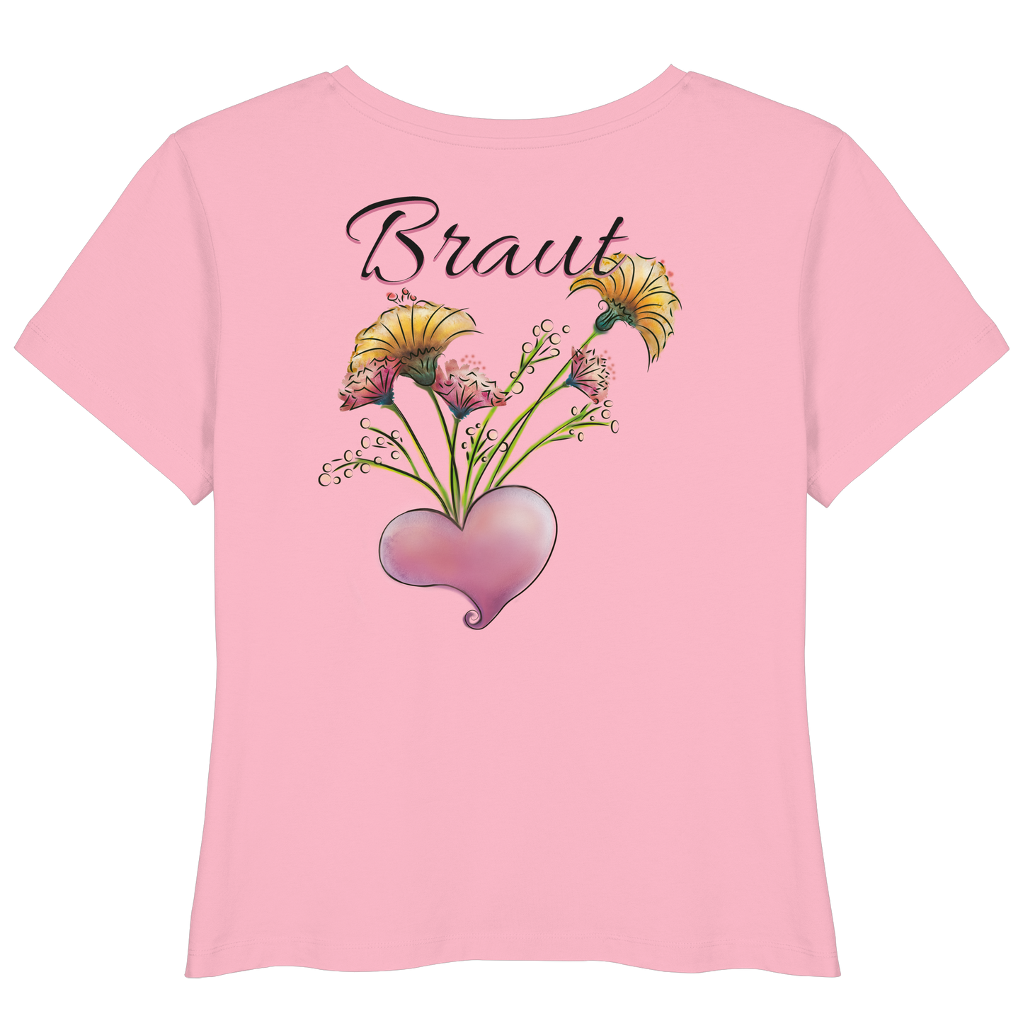 Personalisiertes Braut-Shirt Flowers - Womens Organic Lightweight T-Shirt