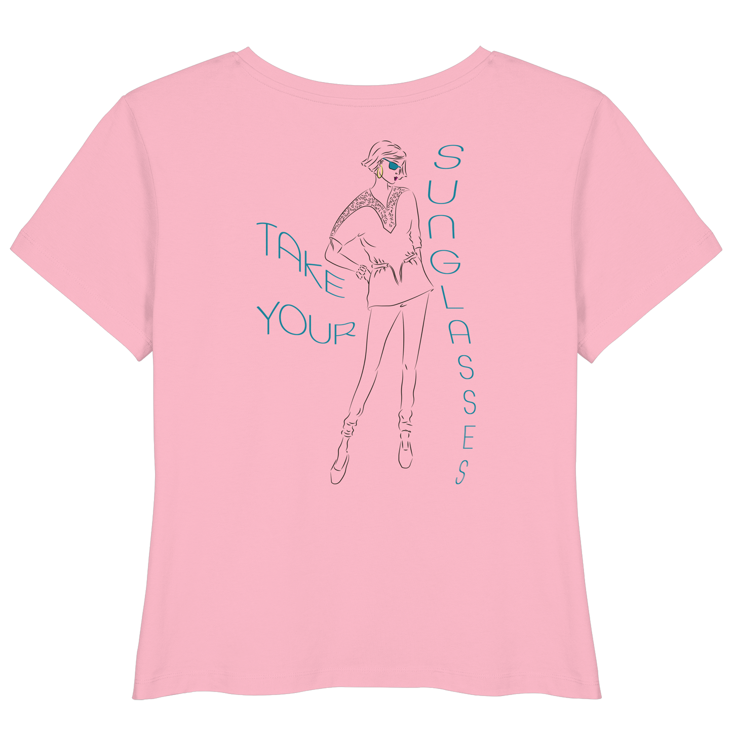 Backside Print - Take your sunglasses - Womens Organic Lightweight T-Shirt