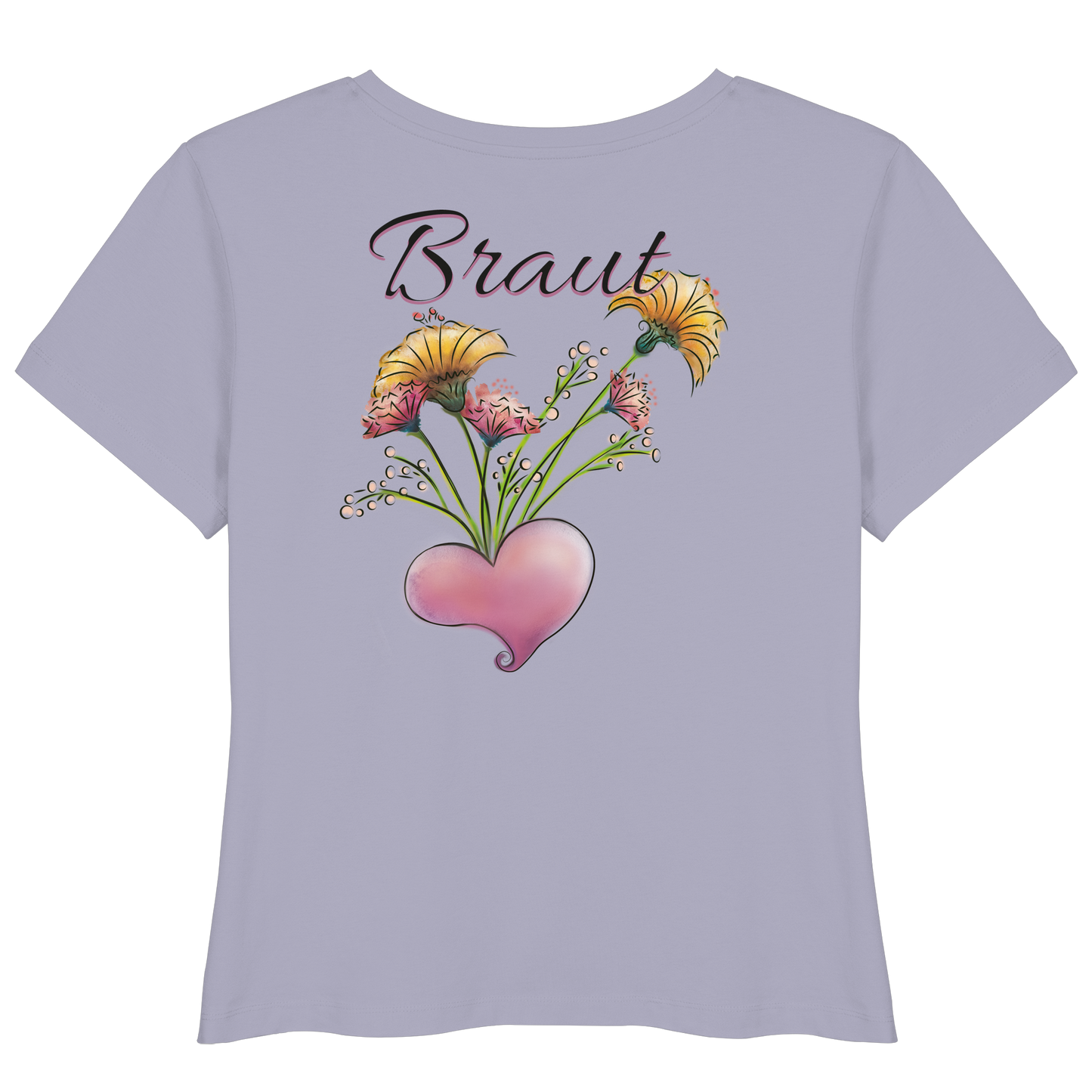 Personalisiertes Braut-Shirt Flowers - Womens Organic Lightweight T-Shirt