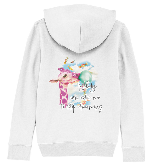 Backsideprint - Nobody can order me to stop dreaming - Kids Organic Hoodie