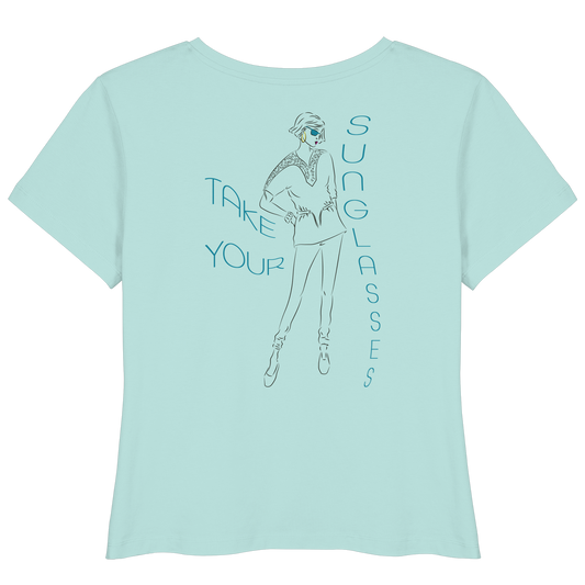 Backside Print - Take your sunglasses - Womens Organic Lightweight T-Shirt