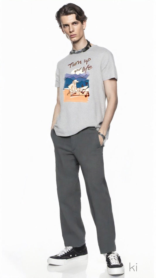 DJ - Turntable - Turn up your life - Premium Organic Shirt - (Bio-Baumwolle)