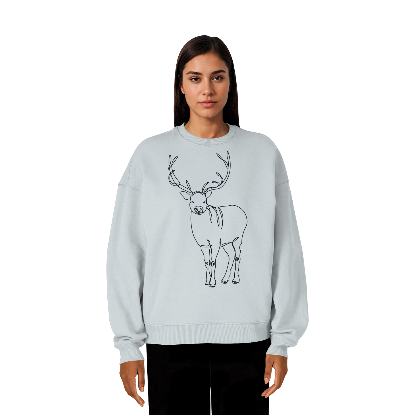 Oneline-Hirsch-Artwork - Organic Oversize Sweatshirt