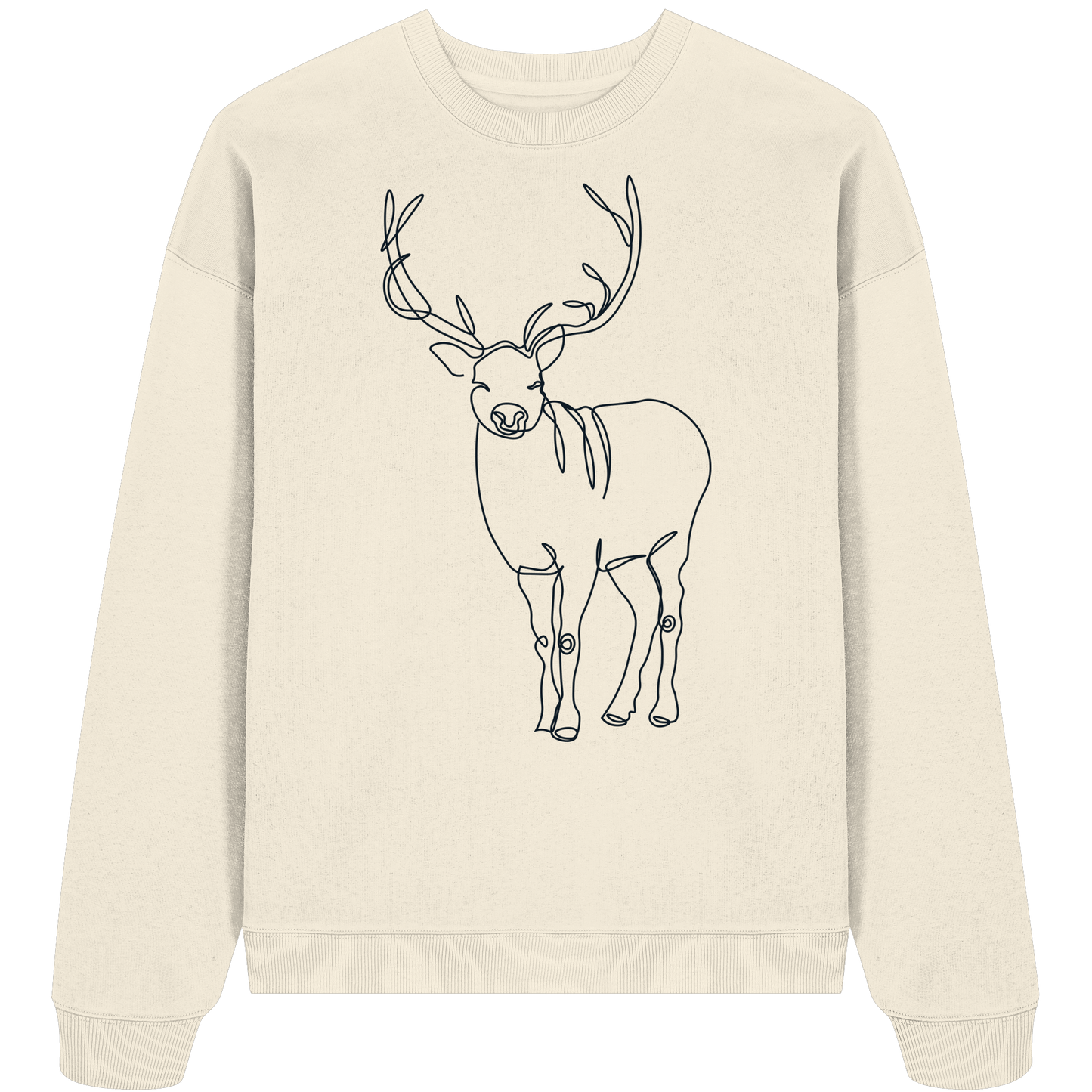 Oneline-Hirsch-Artwork - Organic Oversize Sweatshirt