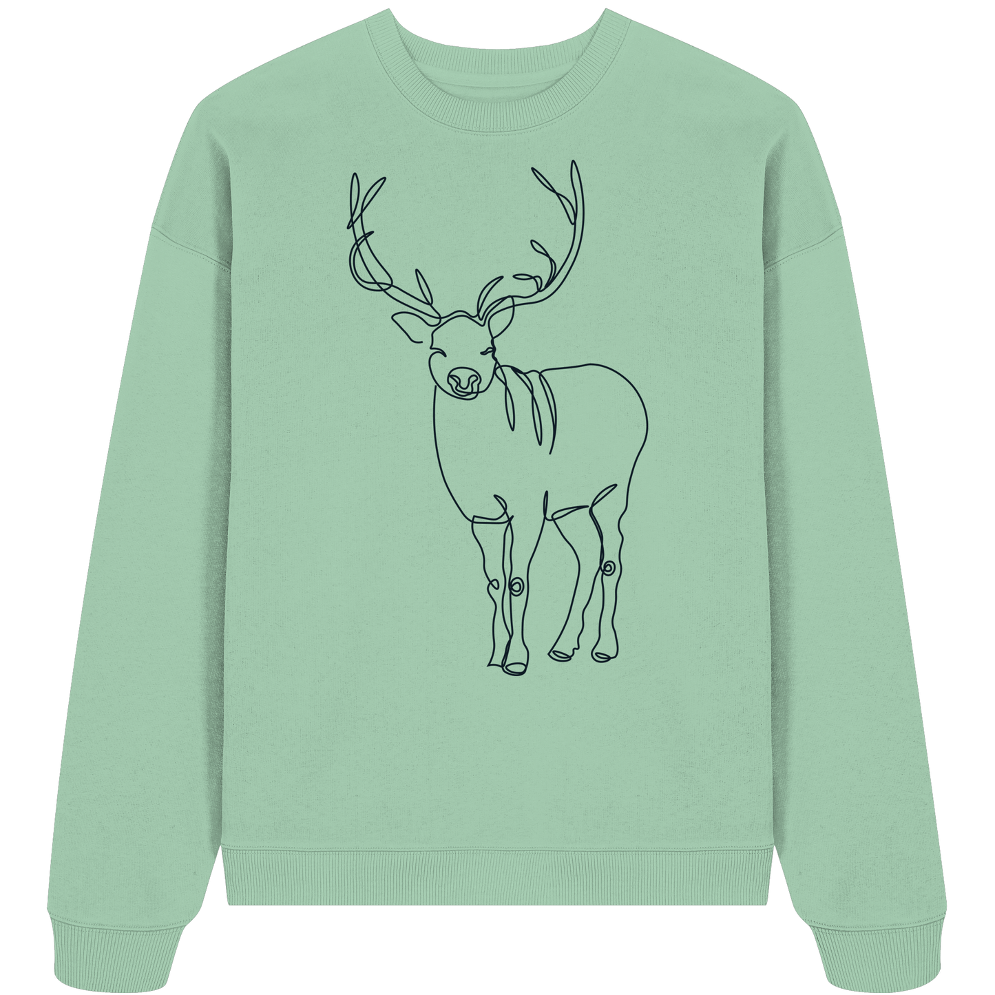 Oneline-Hirsch-Artwork - Organic Oversize Sweatshirt