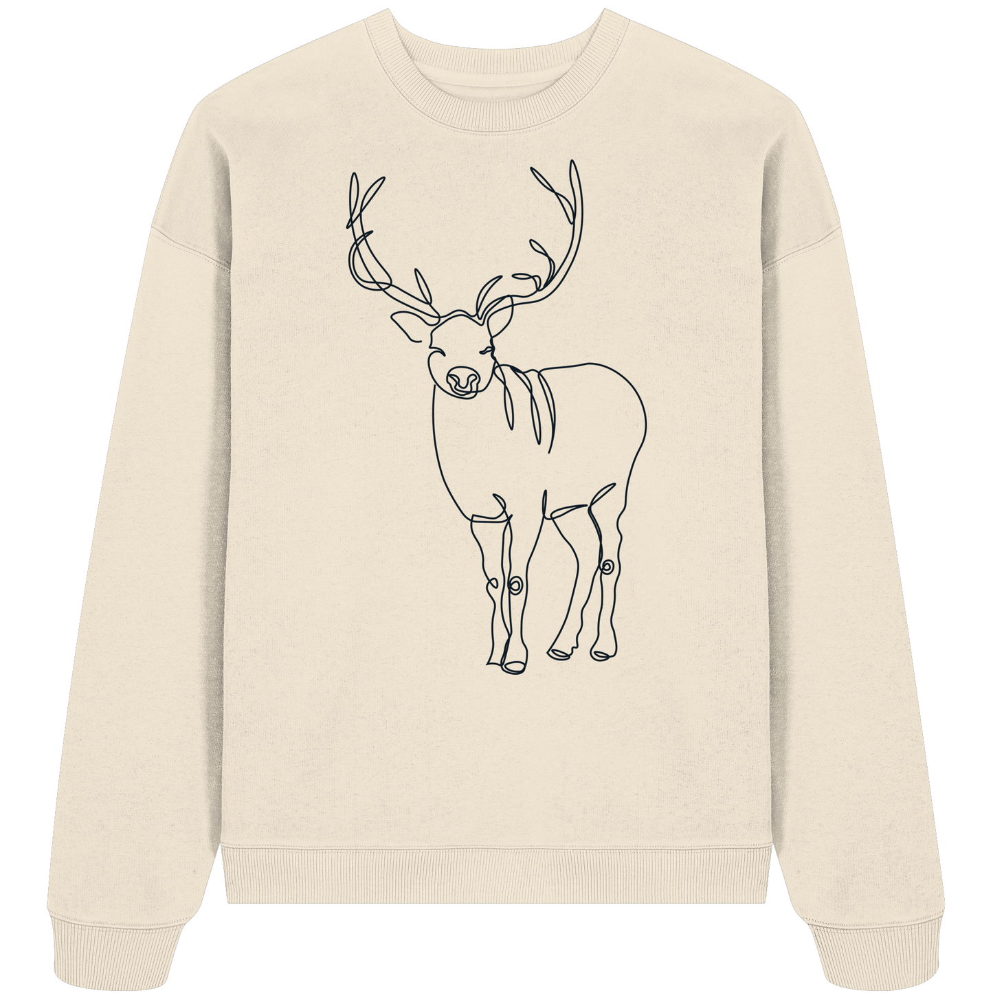 Oneline-Hirsch-Artwork - Organic Oversize Sweatshirt