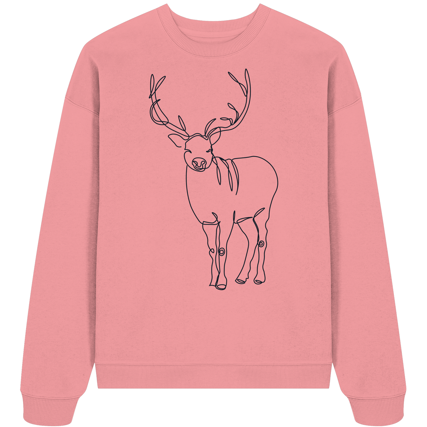 Oneline-Hirsch-Artwork - Organic Oversize Sweatshirt