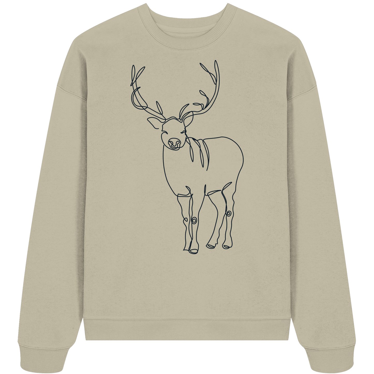 Oneline-Hirsch-Artwork - Organic Oversize Sweatshirt