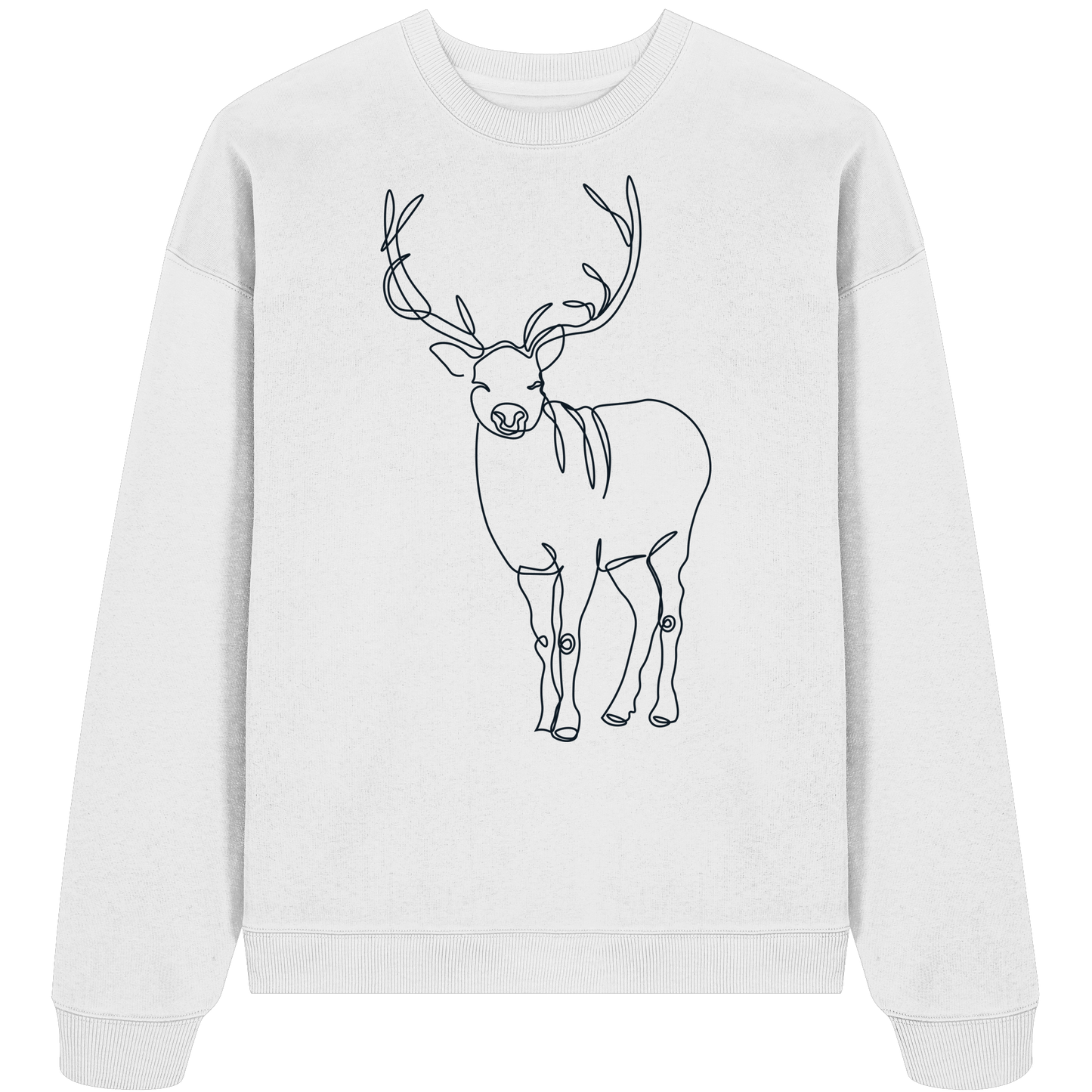 Oneline-Hirsch-Artwork - Organic Oversize Sweatshirt